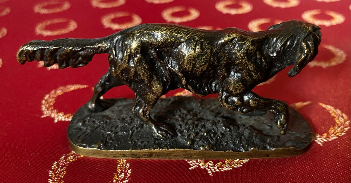 Bronze Still Life Setter By Pierre Jules Mene (1810–1879)-photo-2