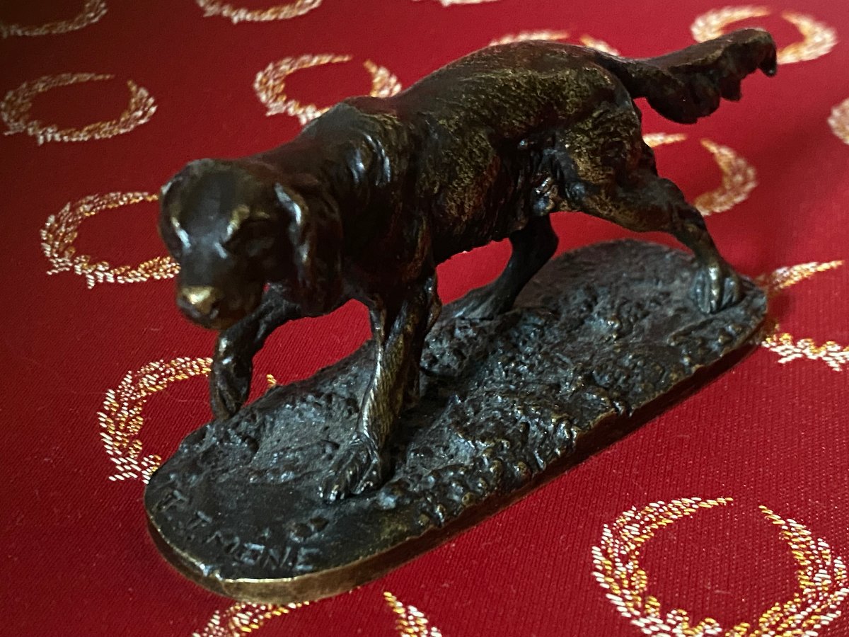 Bronze Still Life Setter By Pierre Jules Mene (1810–1879)-photo-3