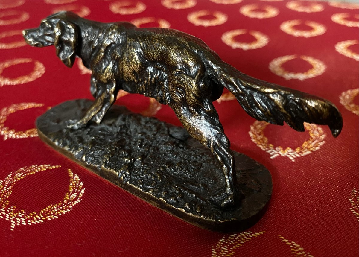 Bronze Still Life Setter By Pierre Jules Mene (1810–1879)-photo-1