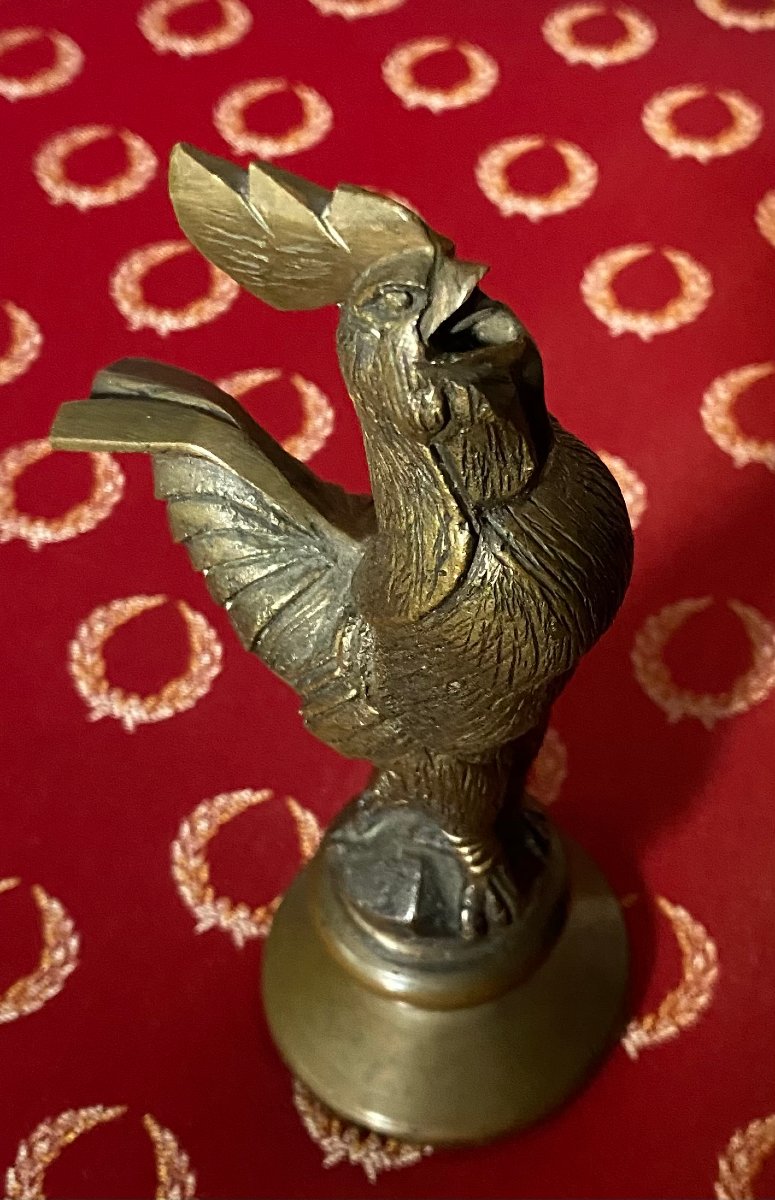 "chanteclerc"-style Rooster - Bronze Radiator Cap - 20th Century -photo-4