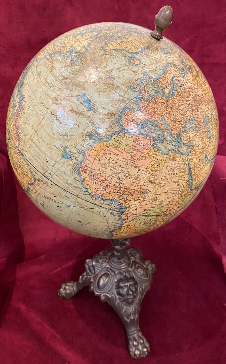 Globe terrestre  de J. LEBEGUE & Cie - Paris - Ø 25 cm - circa 1880/1890-photo-4