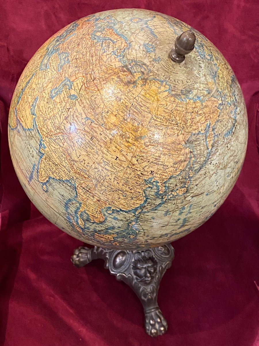 Globe terrestre  de J. LEBEGUE & Cie - Paris - Ø 25 cm - circa 1880/1890-photo-2