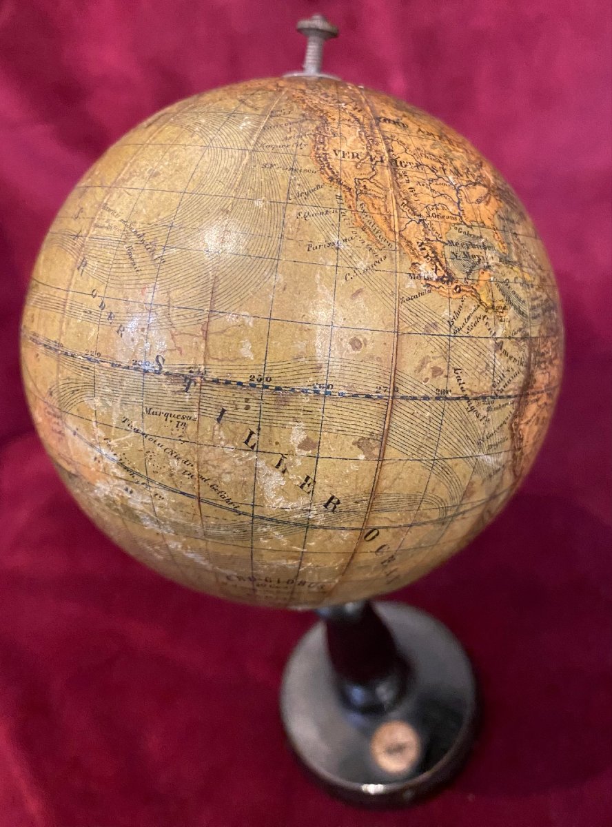 Globe Terrestre de Ludwig Julius HEYMANN - Berlin -   Ø 10 cm - circa 1880-photo-2