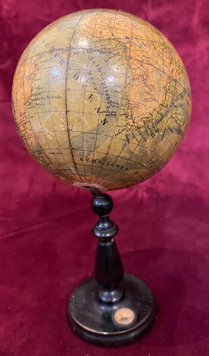 Globe Terrestre de Ludwig Julius HEYMANN - Berlin -   Ø 10 cm - circa 1880-photo-5