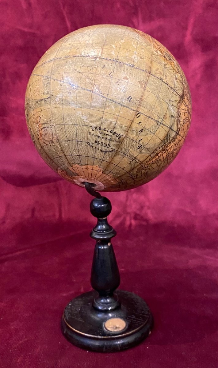 Globe Terrestre de Ludwig Julius HEYMANN - Berlin -   Ø 10 cm - circa 1880