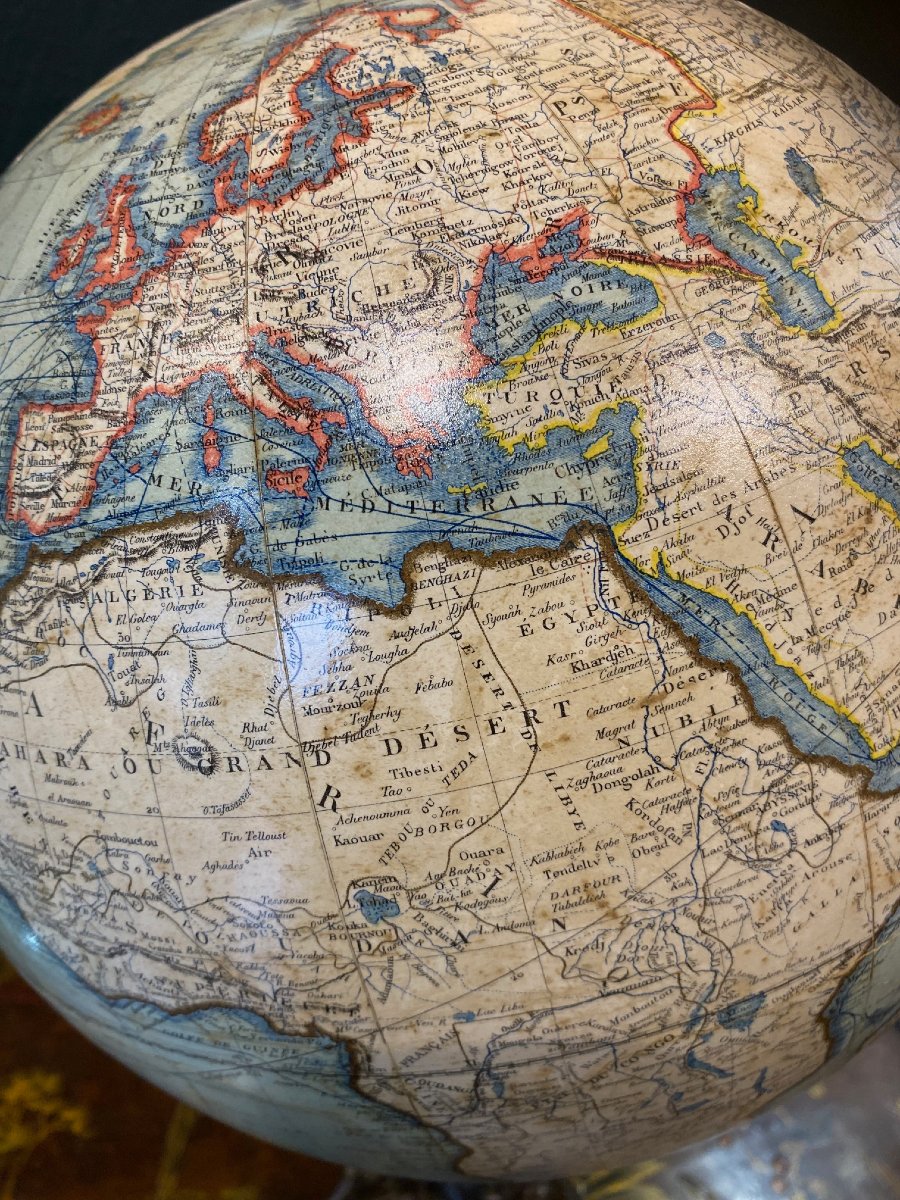 Globe terrestre de J. LEBEGUE & Cie - Paris - Ø 30 cm - circa 1880/1890-photo-3