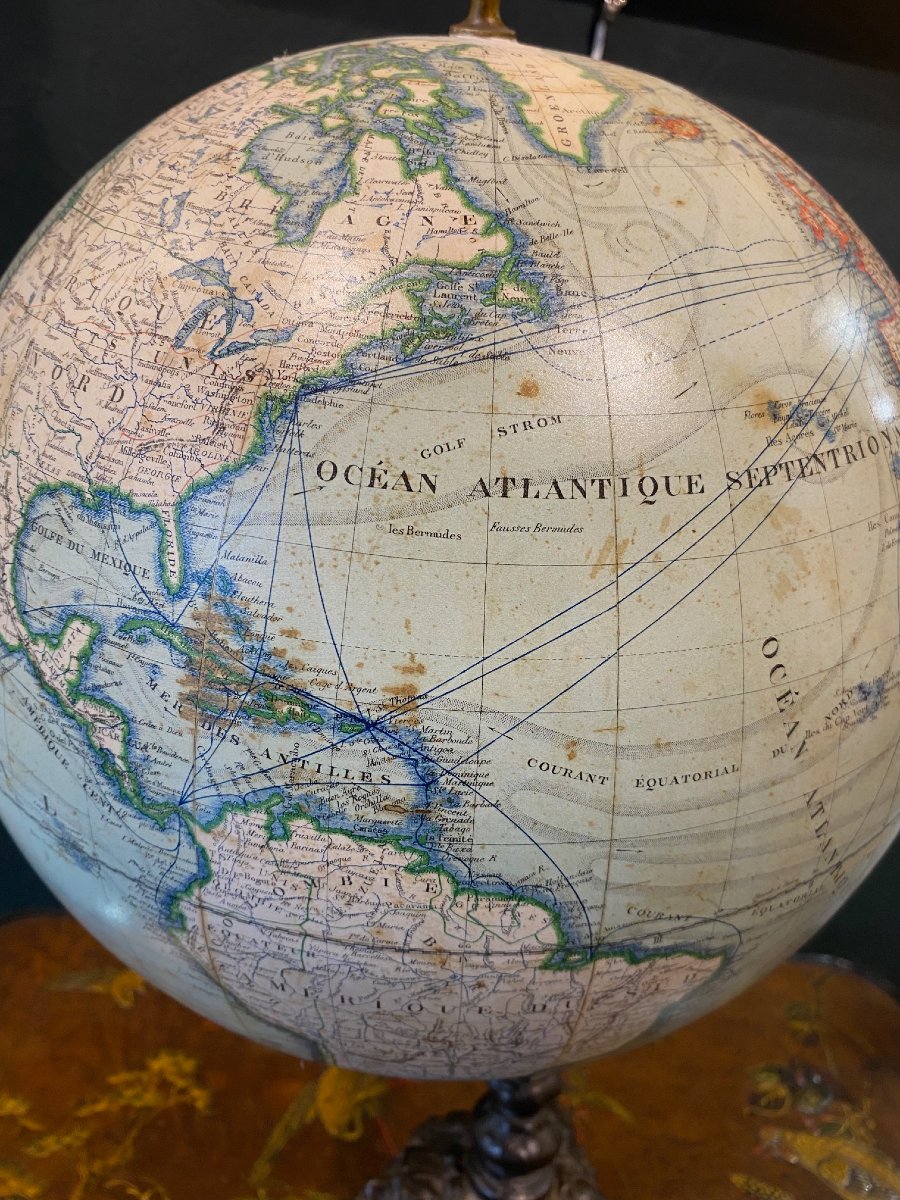 Globe terrestre de J. LEBEGUE & Cie - Paris - Ø 30 cm - circa 1880/1890-photo-4