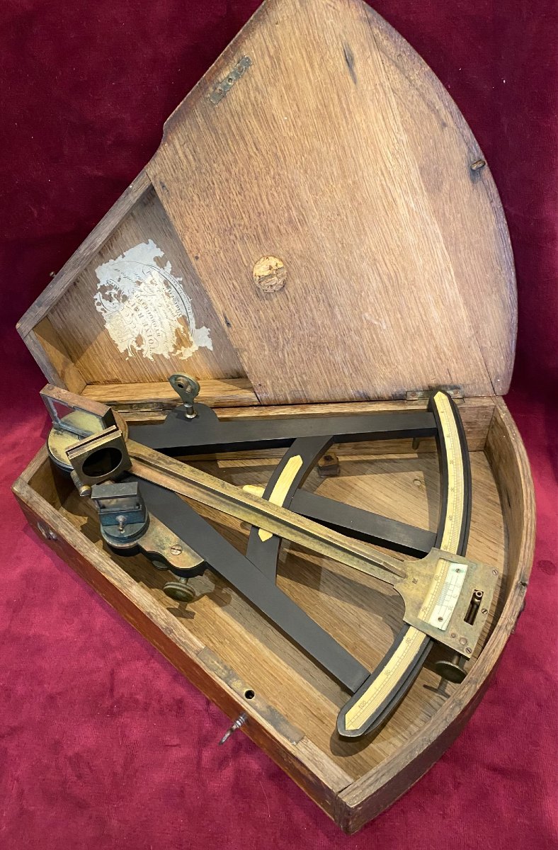 Octant Signed "auguste Roux," Son Of Joseph II Roux, Royal Hydrographer—late 18th Century -photo-2
