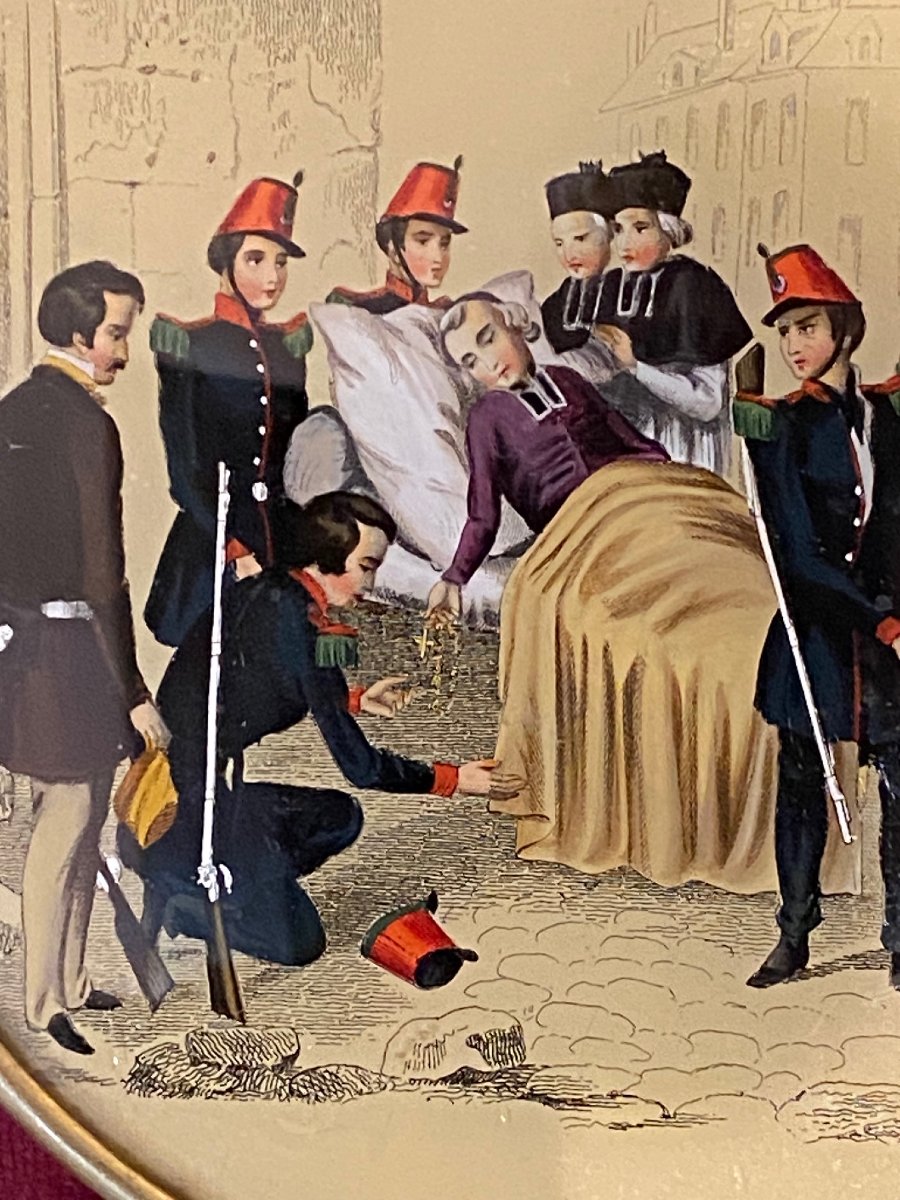 Boite à bonbons fixé sous verre -  Mgr AFFRE (1793-1848) meurt lors des insurrections de 1848.-photo-2