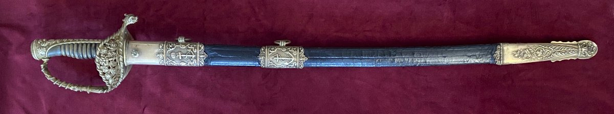 Sabre d’officier de marine Mle 1837 du 2nd Empire-photo-2