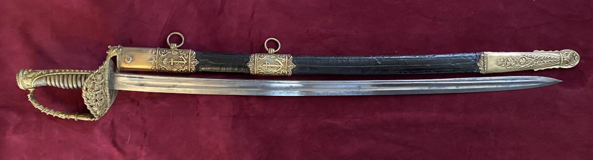 Sabre d’officier de marine Mle 1837 du 2nd Empire-photo-3
