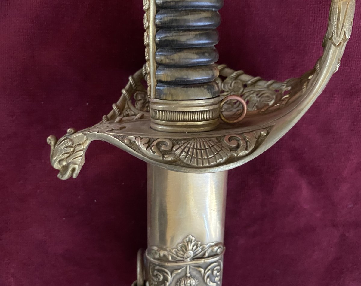 Sabre d’officier de marine Mle 1837 du 2nd Empire-photo-2