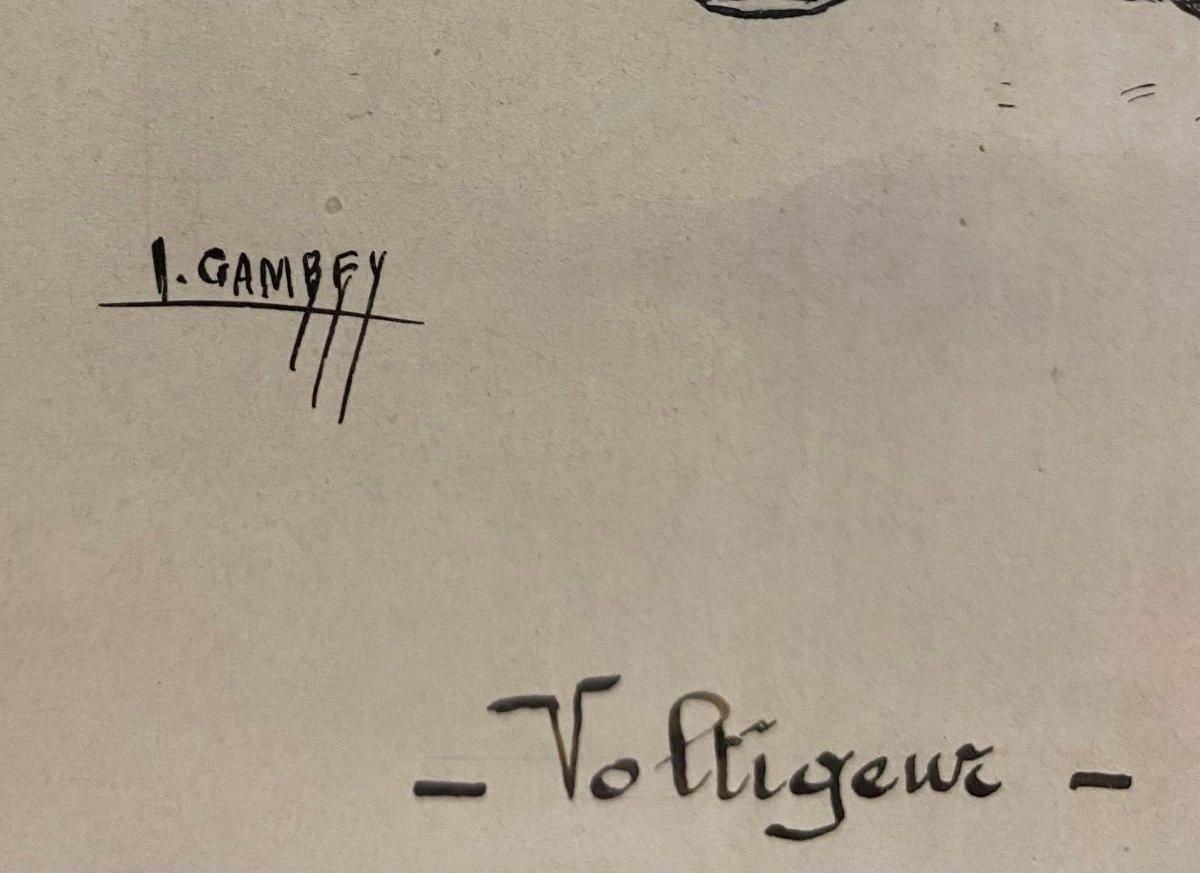 Léon GAMBEY (1883-1914) - Encre - Bataillon de Neufchâtel et Voltigeur --photo-3