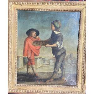 The Coconut Merchant - Oil On Canvas - French School - Late 18th Century