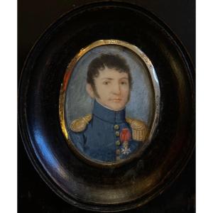 Miniature Of A Young Officer With The Legion Of Honour - Empire Period