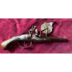 Pistolet à Eprouvette à silex (Epoque Louis XIV)