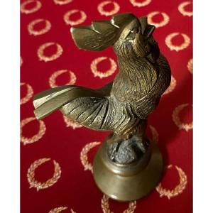 "chanteclerc"-style Rooster - Bronze Radiator Cap - 20th Century