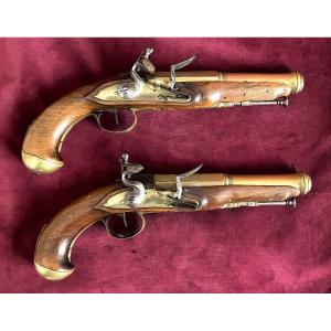 Paire de pistolets d'officier de Marine - Epoque EMPIRE