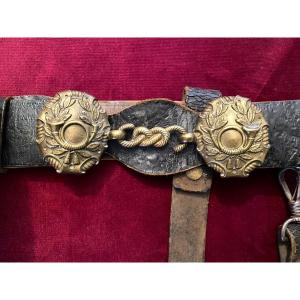 CEINTURON PORTE-SABRE D'OFFICIER DE CHASSEURS À PIED, modèle 1845
