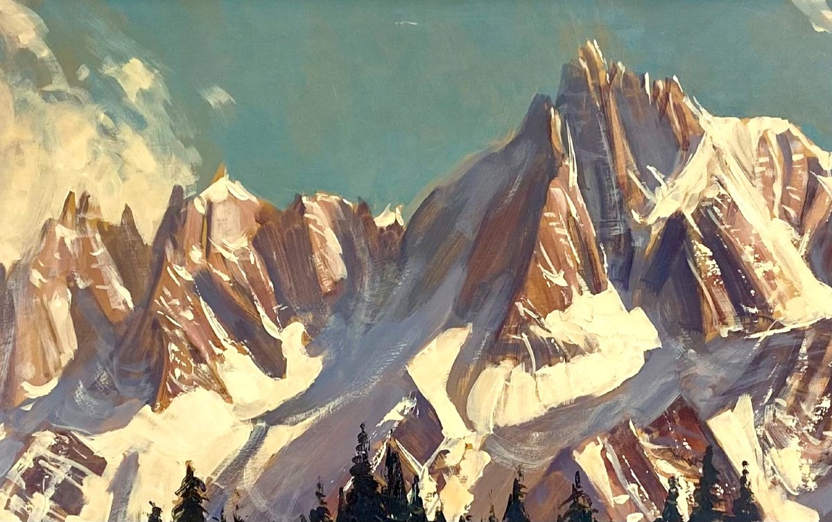 Marcel Wibault (1904-1998)   Les Aiguilles De Chamonix Vues Depuis Les Chalets De Charousse-photo-4