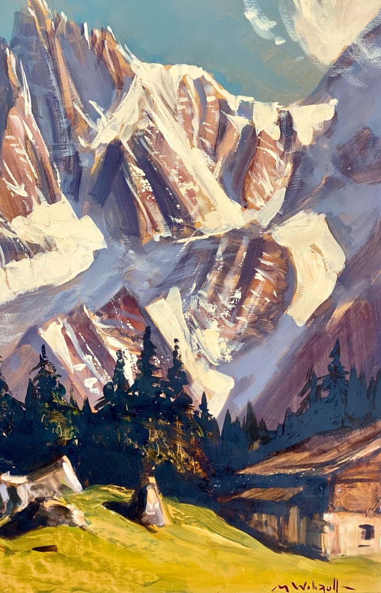 Marcel Wibault (1904-1998)   Les Aiguilles De Chamonix Vues Depuis Les Chalets De Charousse-photo-2