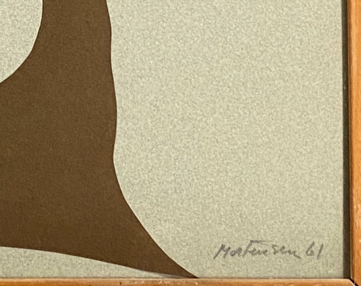 Richard Mortensen (1910-1993) œuvre Originale Signée Et Datée 1961 -photo-4