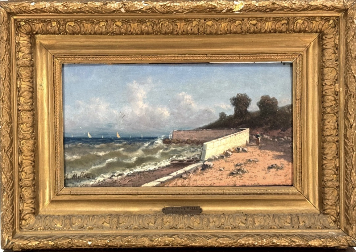 Léon-auguste Mellé (1816 - 1889) The Cornice Road To Genoa -photo-1