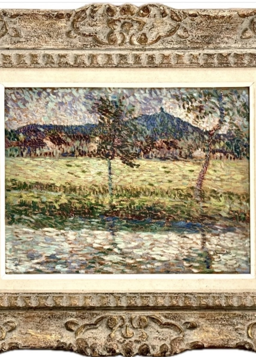 Pointillist Landscape 1900 By Ernest Lucien Bonnotte -photo-3