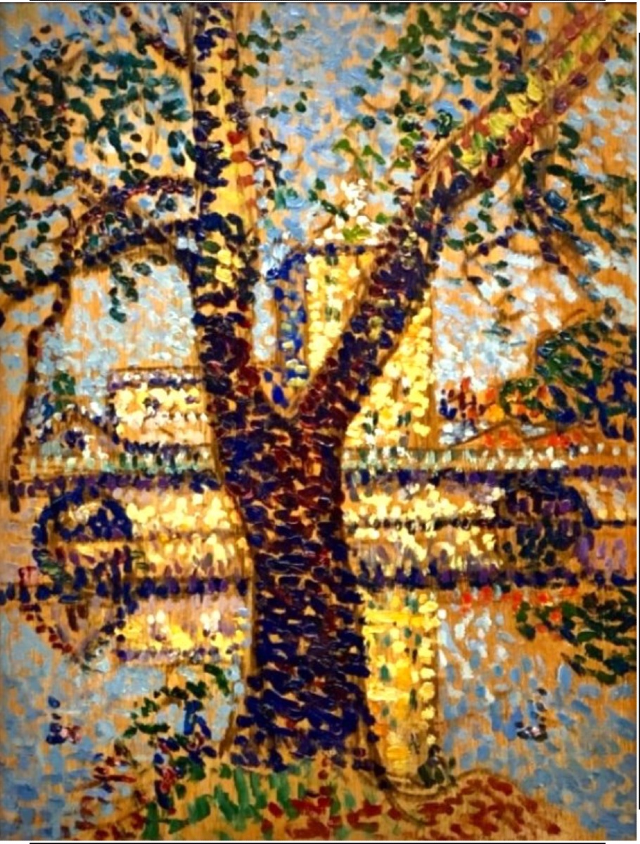Ernest Lucien Bonnotte (1874 - 1954) - Tableau pointilliste vers  1890 / 1900-photo-2