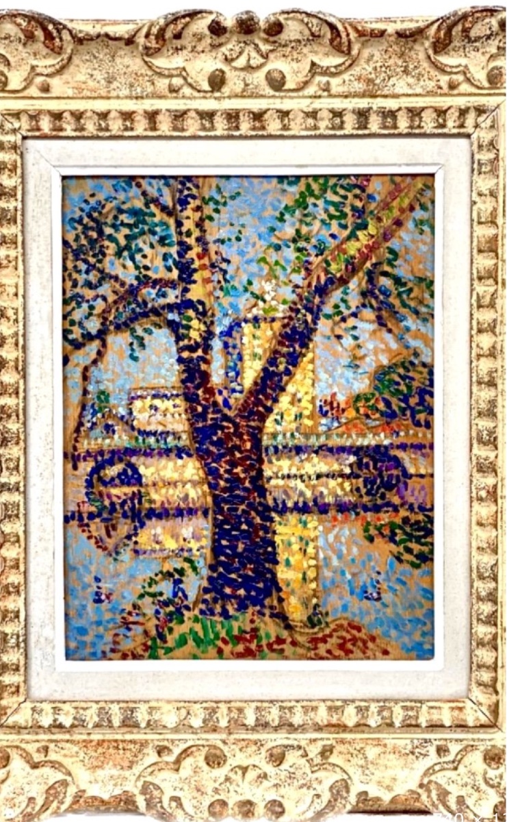 Ernest Lucien Bonnotte (1874 - 1954) - Tableau pointilliste vers  1890 / 1900-photo-3