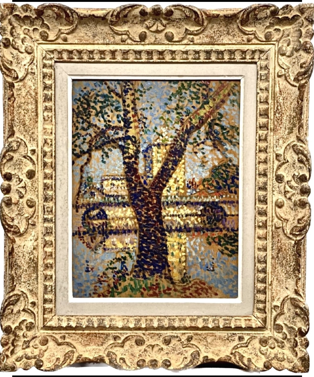 Ernest Lucien Bonnotte (1874 - 1954) - Tableau pointilliste vers  1890 / 1900