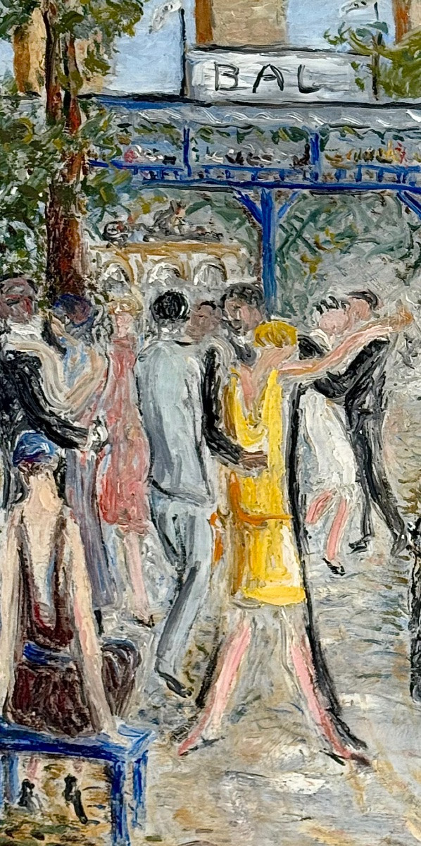 Henri Leroux - Le bal musette - Huile sur toile c1920 -photo-4