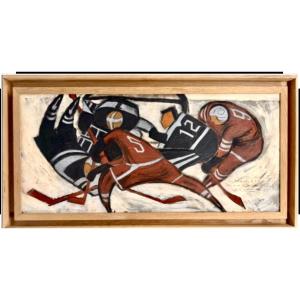 Alexis Kow (1901-1978)- The Hockey Match 