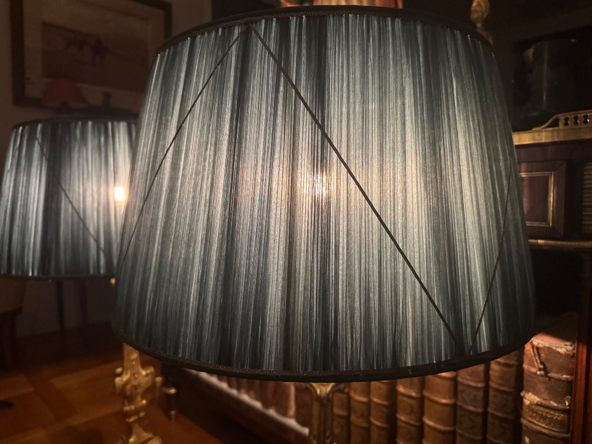 Pair Of 18th-century Candlesticks Mounted As Lamps-photo-3