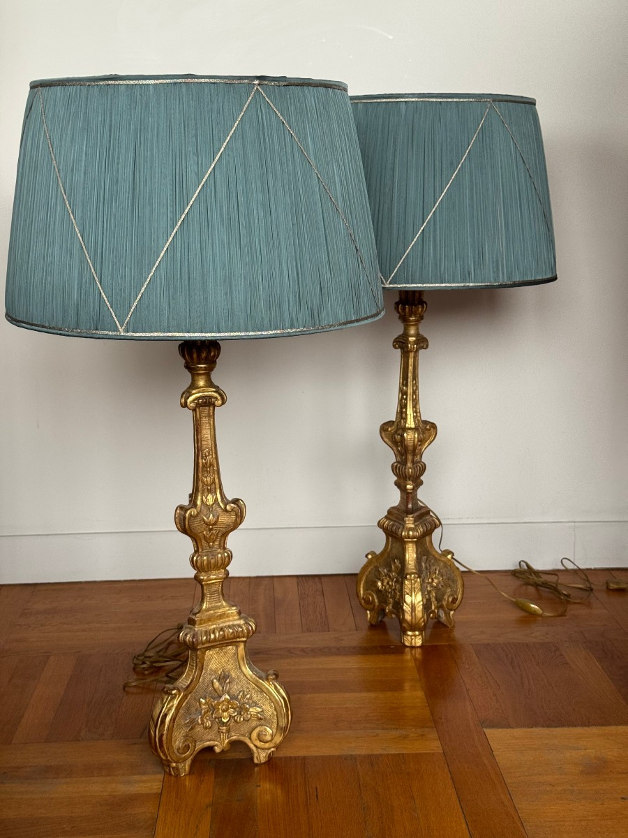 Pair Of 18th-century Candlesticks Mounted As Lamps