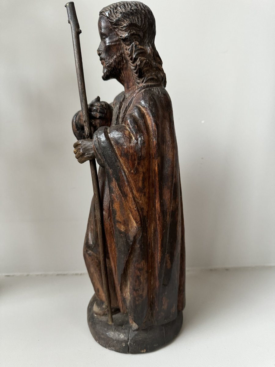 Saint Jacques en bois sculpté – XVIIIème-photo-4