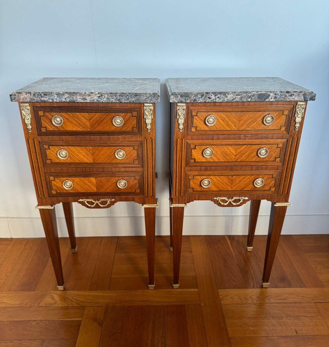 Paire de chevets style Louis XVI-photo-5