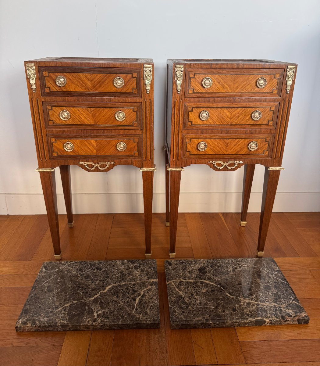 Paire de chevets style Louis XVI-photo-7