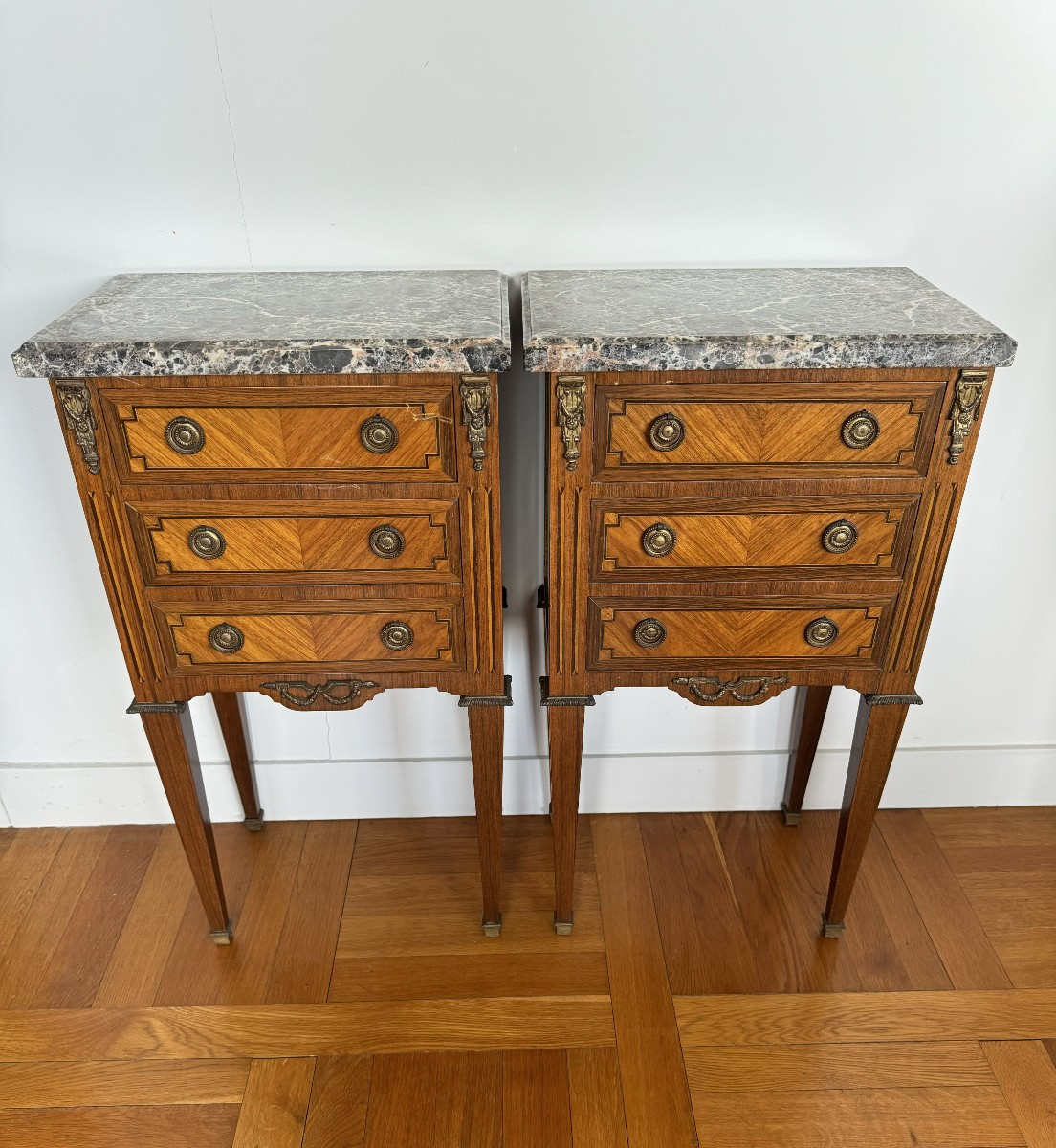 Pair Of Louis XVI Style Bedside Tables
