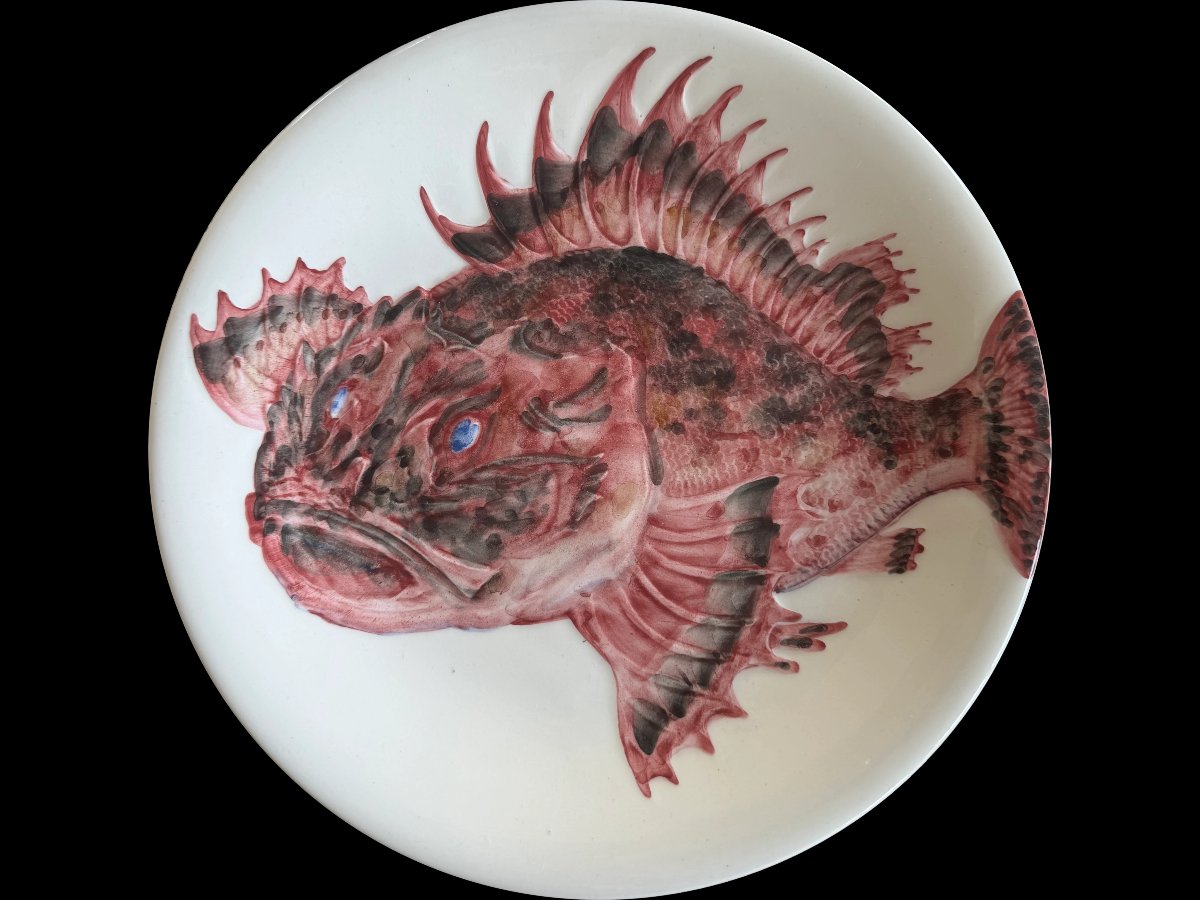 Service à décor de poissons et crustacés Procéram-photo-3