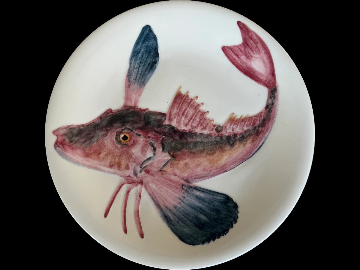 Service à décor de poissons et crustacés Procéram-photo-5