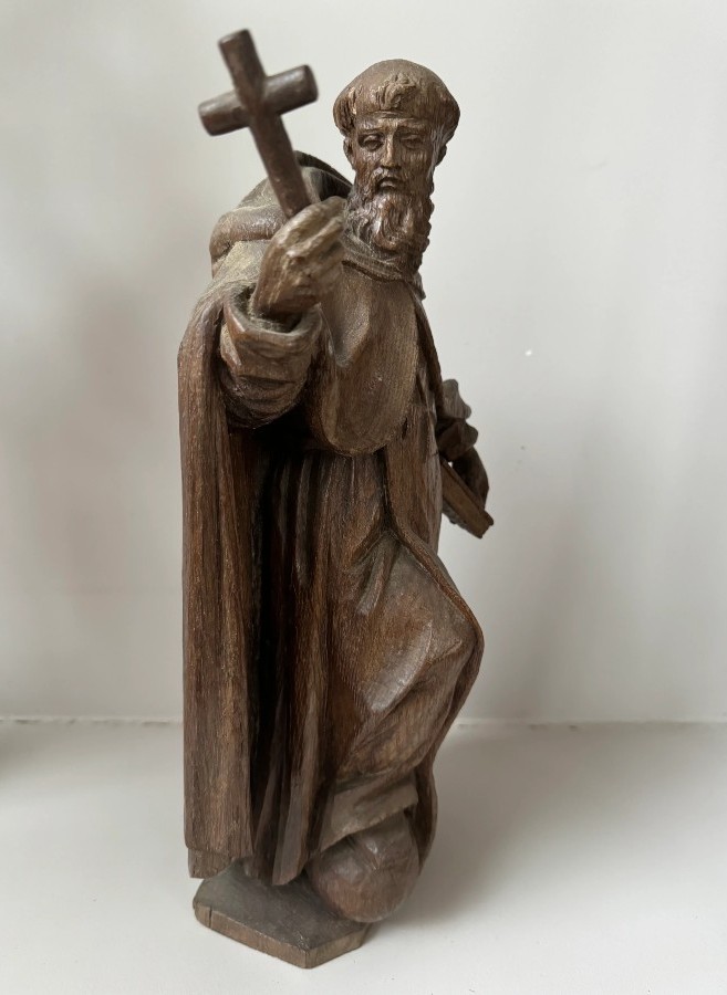 Statue en bois XIXème de Saint Dominique de Guzman