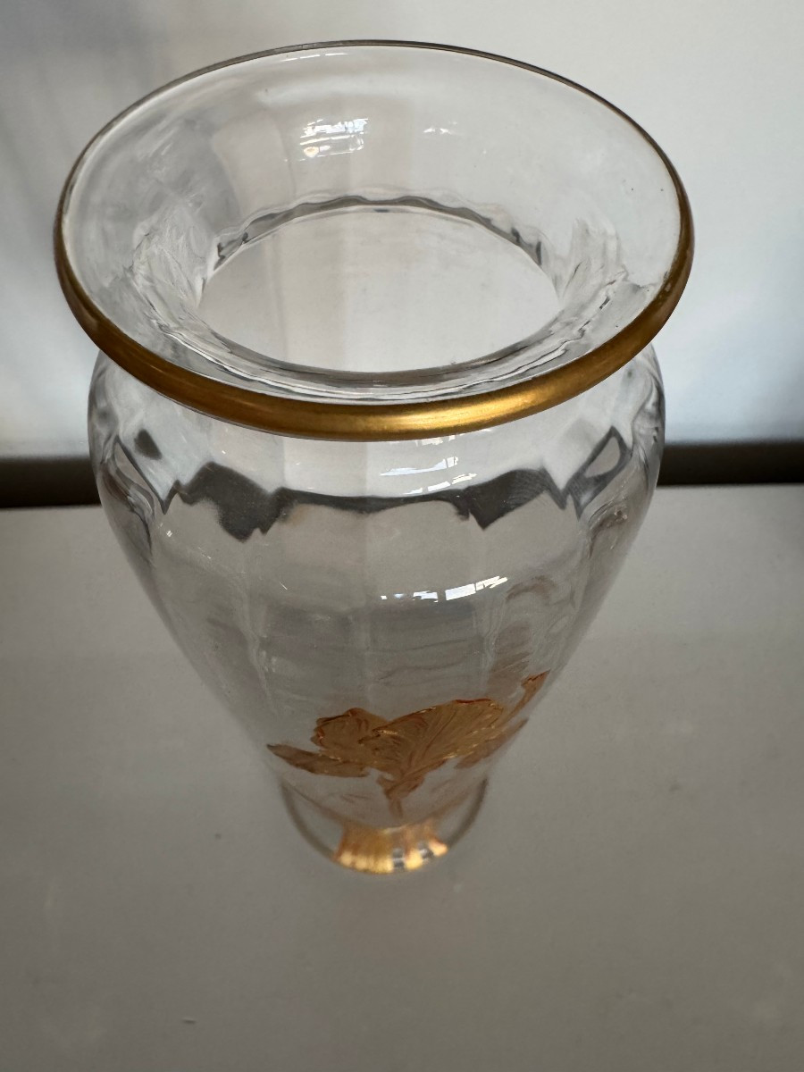 Vase Art Nouveau en cristal de Baccarat -photo-3