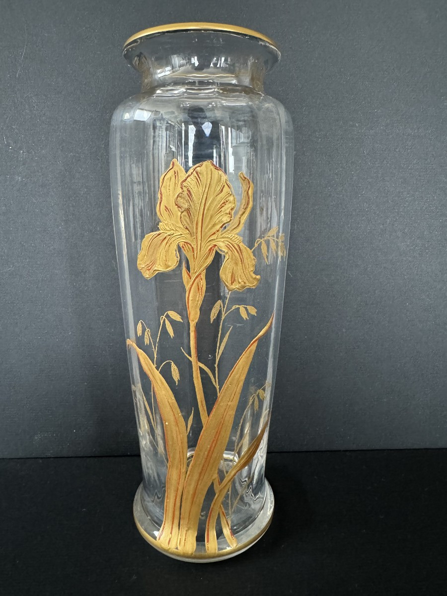 Vase Art Nouveau en cristal de Baccarat 