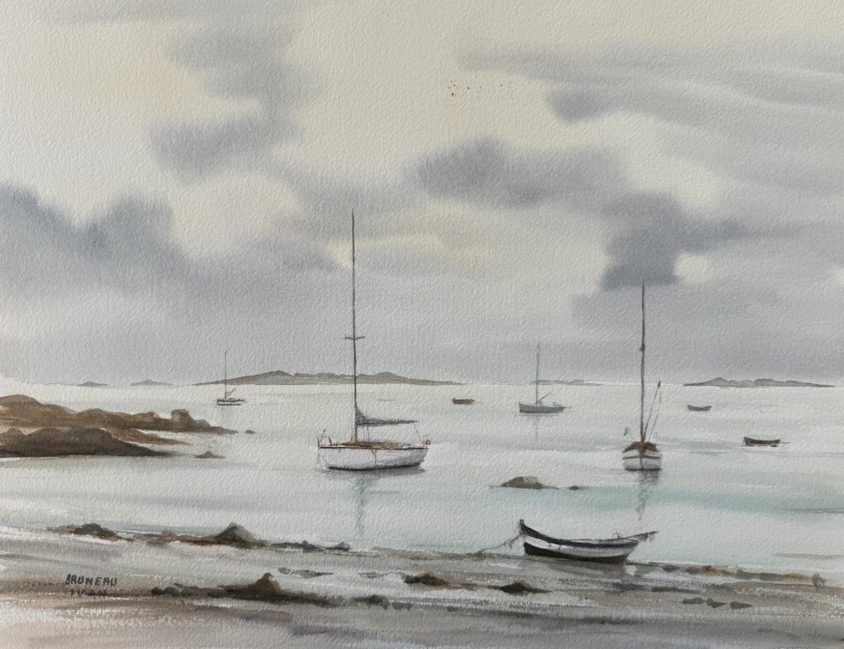 Aquarelle marine, étale