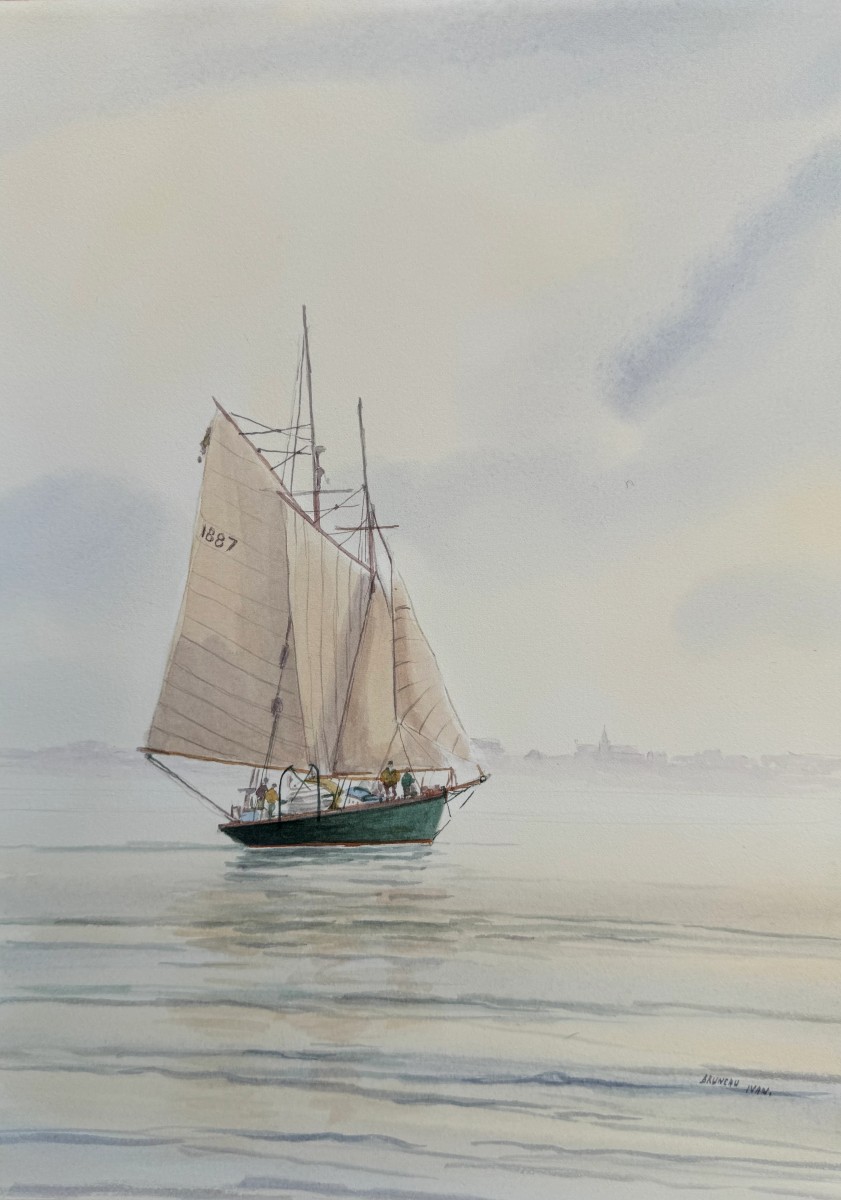 Watercolor, Schooner