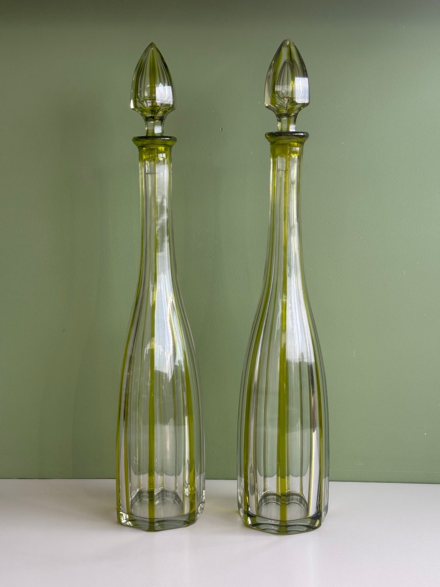 Paire de carafes modèle Malmaison, Baccarat – XXe siècle-photo-1