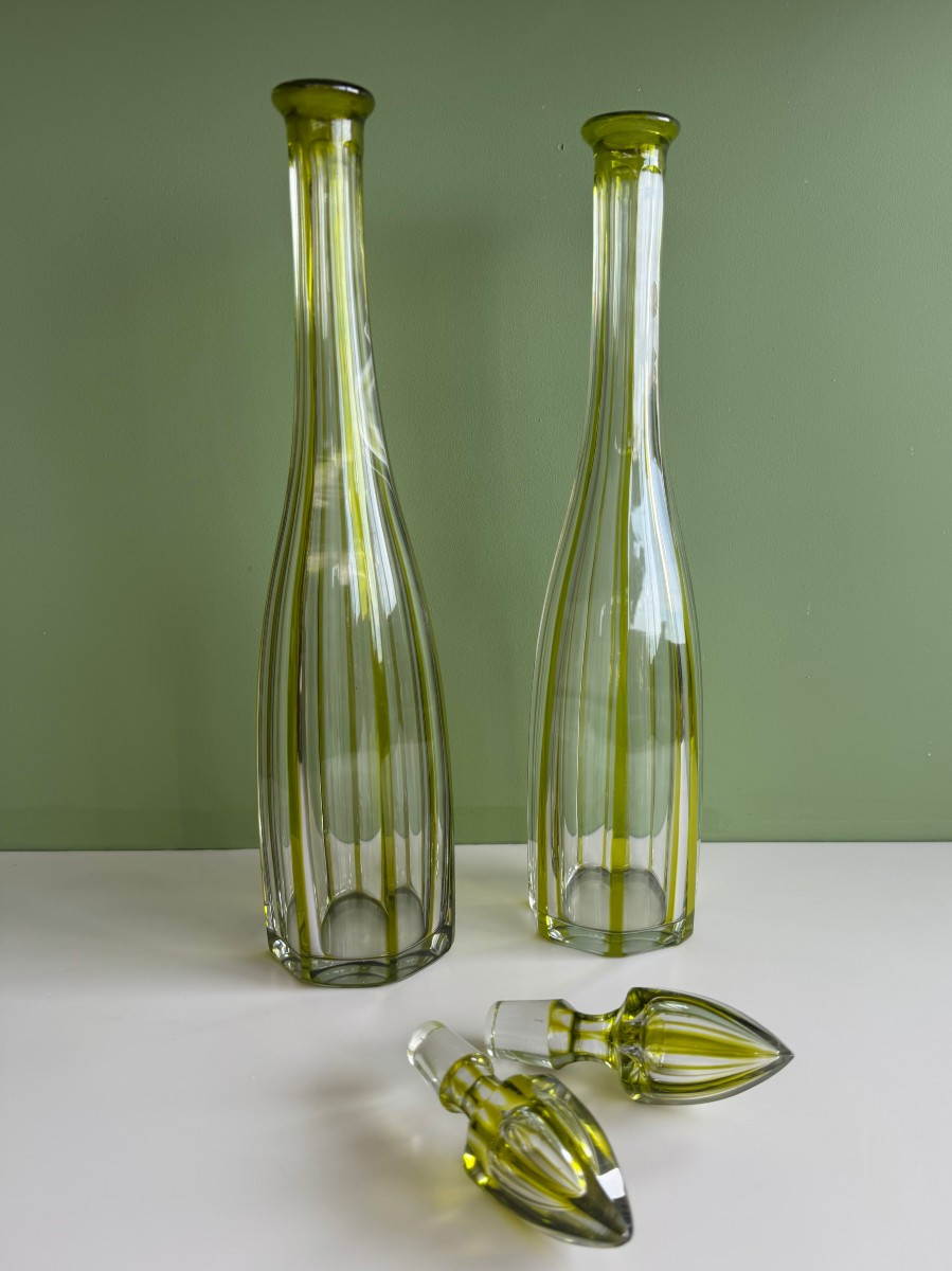 Paire de carafes modèle Malmaison, Baccarat – XXe siècle