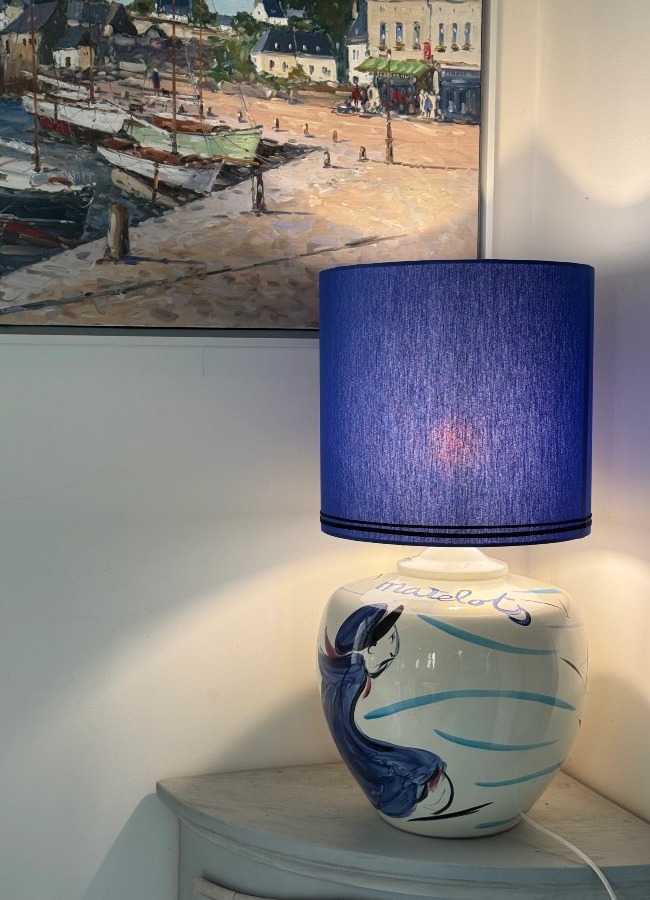 Lampe en faïence à décor de marins - Christian Sanséau-photo-4