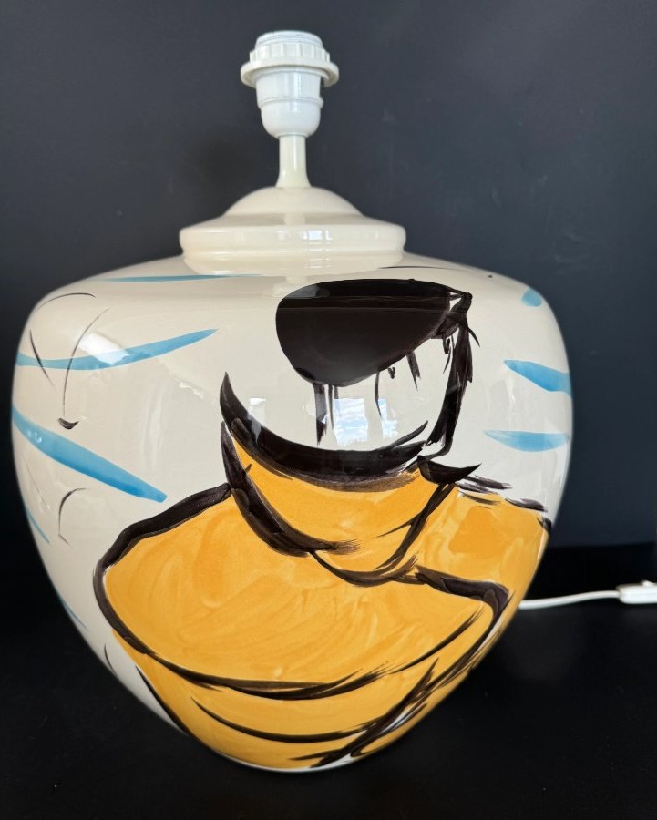 Lampe en faïence à décor de marins - Christian Sanséau